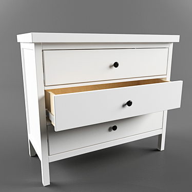 Compact and Stylish: HEMNES 3-Drawer Chest in White 3D model image 1 