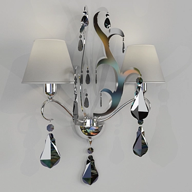 Elegant Crystal Sconce 3D model image 1 