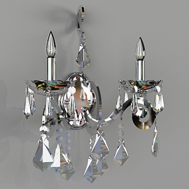 Elegant Crystal Wall Sconce 3D model image 1 