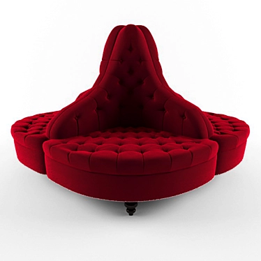 Luxurious Round Sofa 3D model image 1 