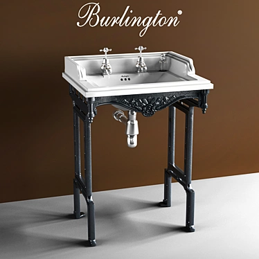 Classic English Basin with Pedestal - Burlington_T38 ALU_B15 1TH 3D model image 1 