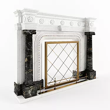 Sleek Modern Fireplace - 1550mm 3D model image 1 