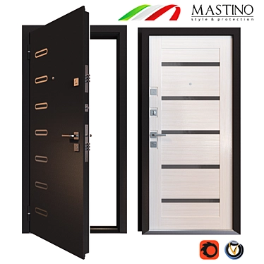 Durable Metal Door - MASTINO PONTE 3D model image 1 