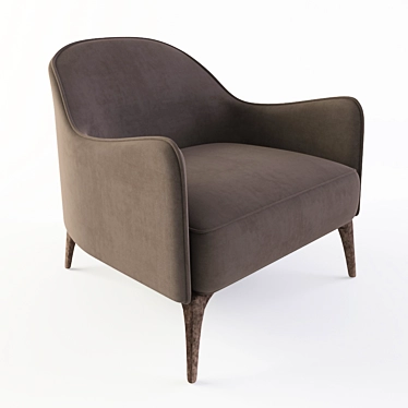 Elegant Fabric & Wood Lounge Chair 3D model image 1 