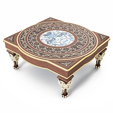 Minimalist Wood Table 3D model image 1 