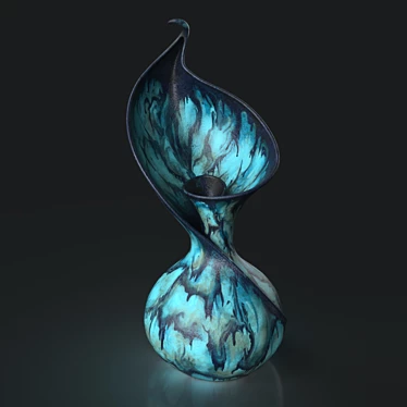 Hand-Painted Decorative Vase with Unique Texture 3D model image 1 