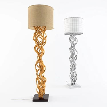 Elegant Standing Lamp - 1780mm H, 500mm D 3D model image 1 
