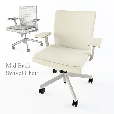 Elegant Swivel Chair: Step Mid Back 3D model image 1 