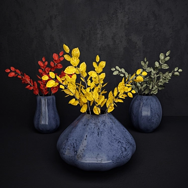 Leafy Vase: Stylish Ceramic décor 3D model image 1 