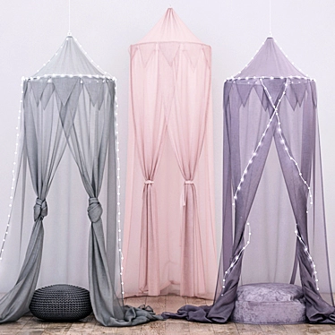  RH Cotton Voile Canopy Set 3D model image 1 