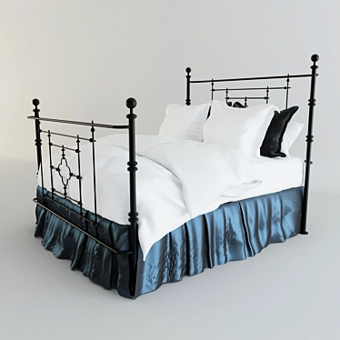 Customized Wrought Iron Bed 3D model image 1 