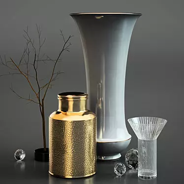 Exquisite Decorative Vases 3D model image 1 