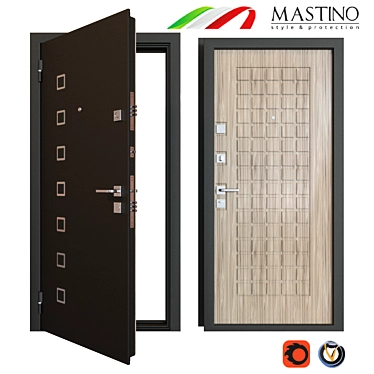 Stylish Mastino Area Metal Door 3D model image 1 