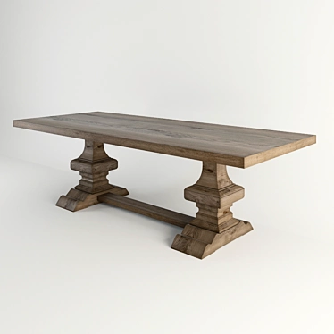 Elegant Oak Dining Table: Artwood PARIS 3D model image 1 