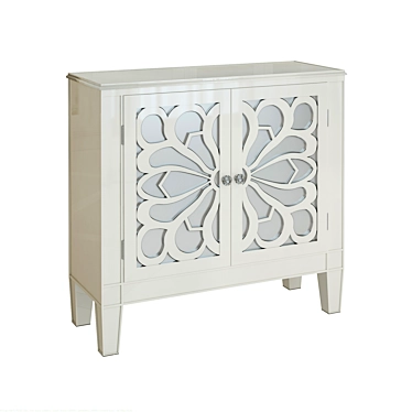 Snow Blossom Cabinet: Zen-inspired Floral Elegance 3D model image 1 