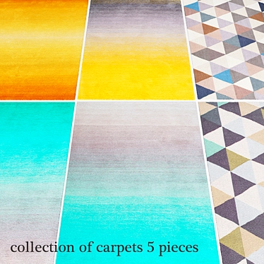Cozy 5-Piece Carpet Collection 3D model image 1 
