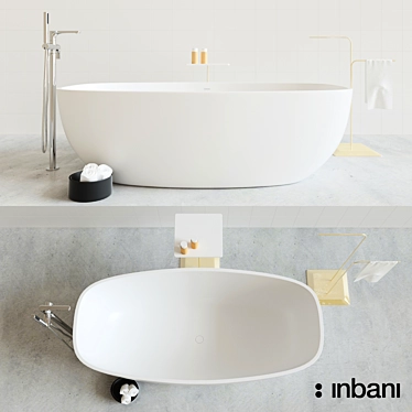 Luxury Inbani Temple Bathtub 3D model image 1 