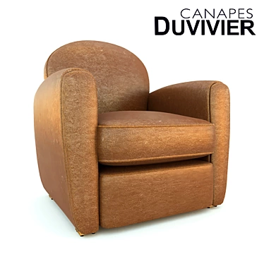Elegant Leather Club Armchair 3D model image 1 