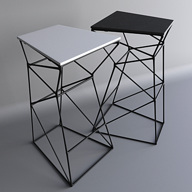 Sleek Metal Bar Stool 3D model image 1 