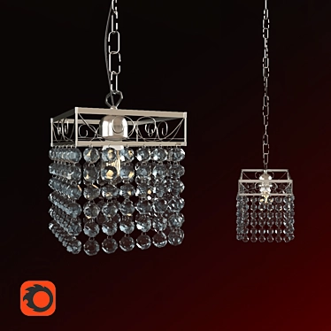 Sleek Clear Pendant Light 3D model image 1 