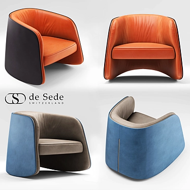 Sleek Leather Chair - DS-900 3D model image 1 