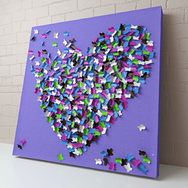 Fluttering Art: Canvas Butterflies 3D model image 1 