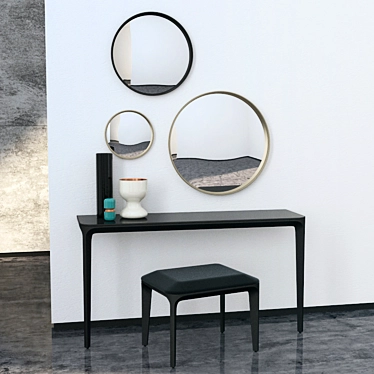 Slim Console and Mirror Set 3D model image 1 