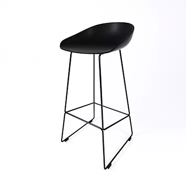 Sleek Metal Bar Stool 3D model image 1 