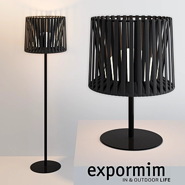 Hand-Woven Stainless Steel Lamp 3D model image 1 