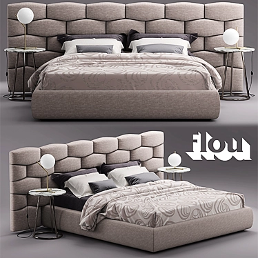 Elegant Flou Majal Bed 3D model image 1 
