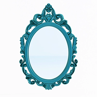 Elegant Baroque Oval Mirror 3D model image 1 