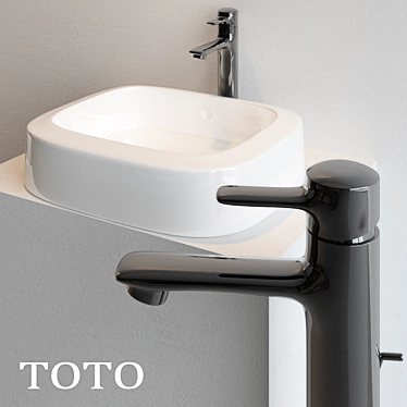 TOTO MH Washbasin: Elegant and Durable 3D model image 1 