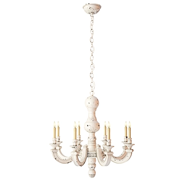 Dexter Alexa: Elegant Belgian White Chandelier 3D model image 1 