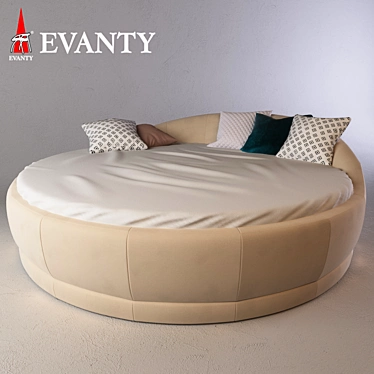 Title: Evanty Orchidea Round Bed - Elegant and Spacious 3D model image 1 