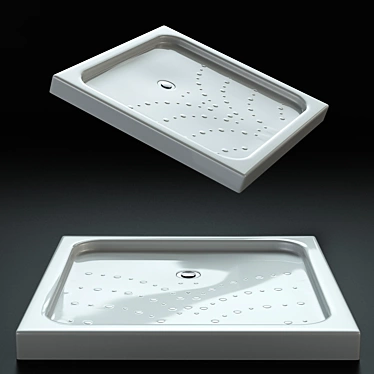 UltraSlim White Shower Plate 90x90 3D model image 1 