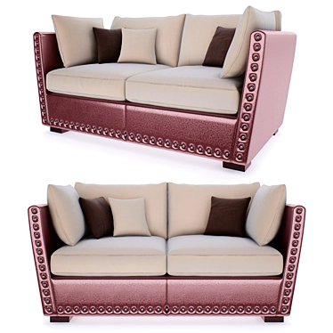 Elegant Two-Seater Sofa 3D model image 1 
