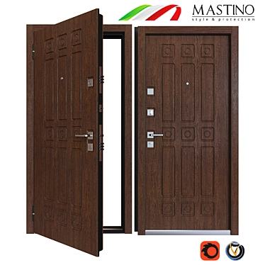 Modern Entry Steel Door MASTINO NOVARA 3D model image 1 