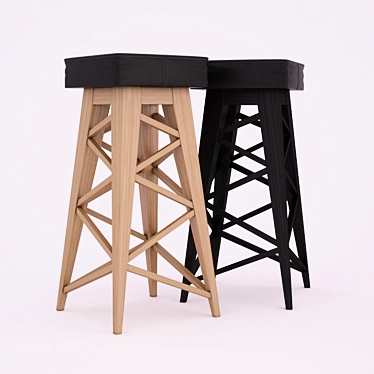 Brent Industrial Barstool 3D model image 1 