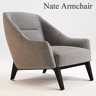 Elegant Nate Armchair for Ultimate Comfort 3D model image 1 