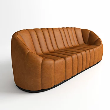 Contemporary Velvet Sofa 3D model image 1 