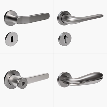 Modern Door Handle Collection 3D model image 1 