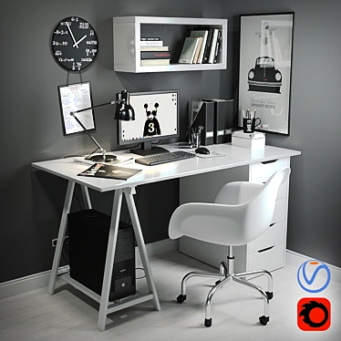 Desk in the Scandinavian style