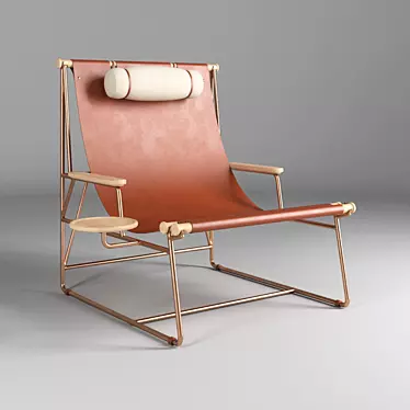Luxury Leather Deck Chair 3D model image 1 