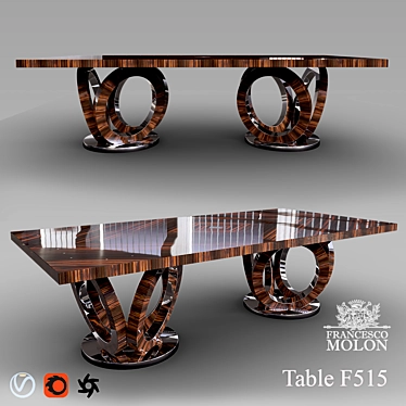 Francesco Molon Eclectica F515: Elegant & Spacious Dining Table 3D model image 1 