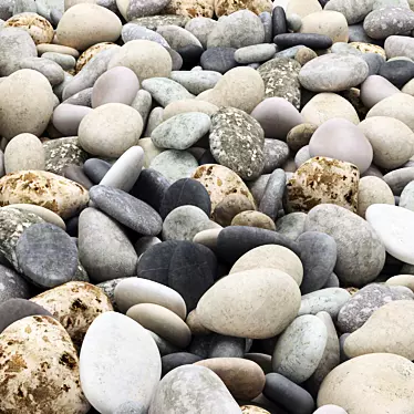 Multi-Colored Pebbles Road 3D model image 1 