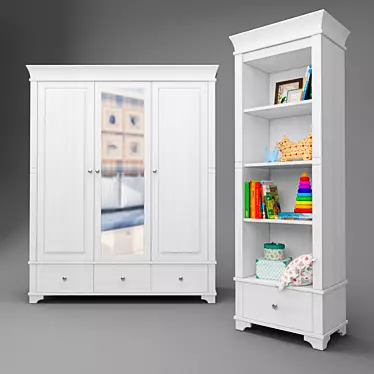 Bailey Wardrobe & Shelving: Stylish Storage Solution 3D model image 1 