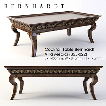 Bernhardt Villa Medici Coffee Table (355-022) - Classical Elegance for Your Living Space 3D model image 1 