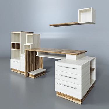 Dual-Tone Office Table 3D model image 1 