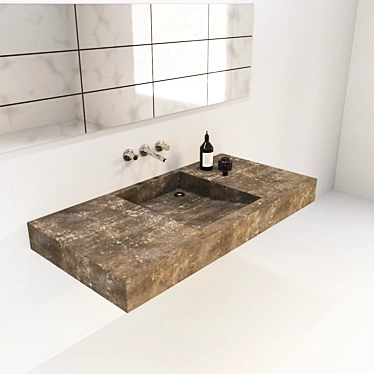 Concrete Washbasin + Decor 3D model image 1 