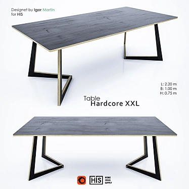 Ultimate Workspace: Hardcore XXL Conference Table 3D model image 1 